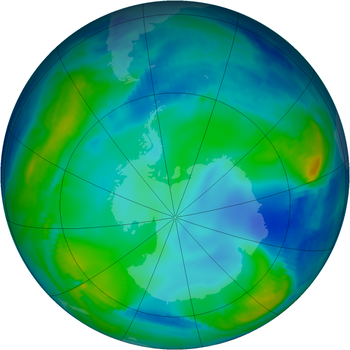 Antarctic ozone map for 17 June 1997